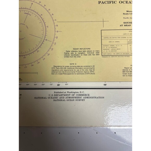Nautical Chart/Map of Oregon’s Umpqua River Pacific Ocean to Reedsport - Picture 4 of 4